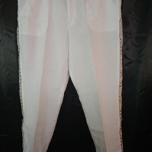INC Pants Roll Tab Hem Beach Resortwear Boho Crop Pants Sz 12